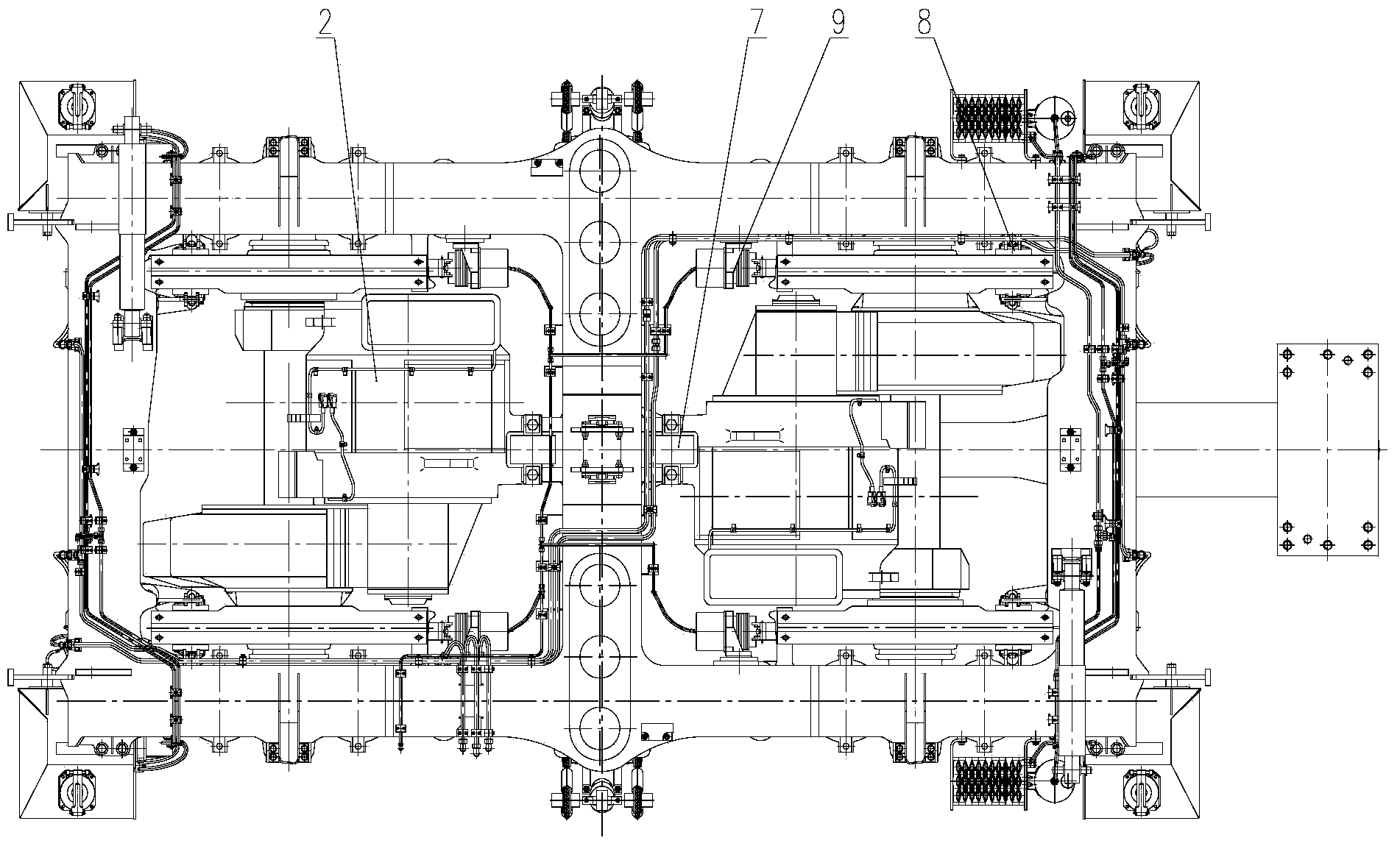 Two-axle bogie of electric locomotive with 30-ton axle weight