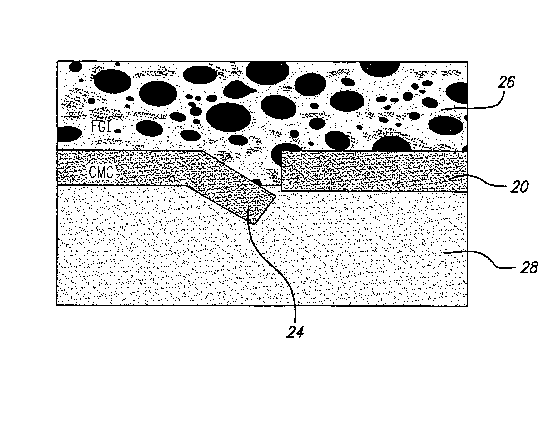 Tabbed ceramic article for improved interlaminar strength