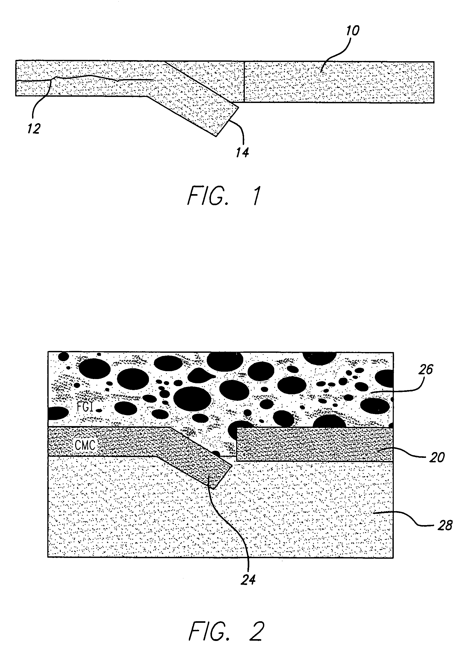 Tabbed ceramic article for improved interlaminar strength