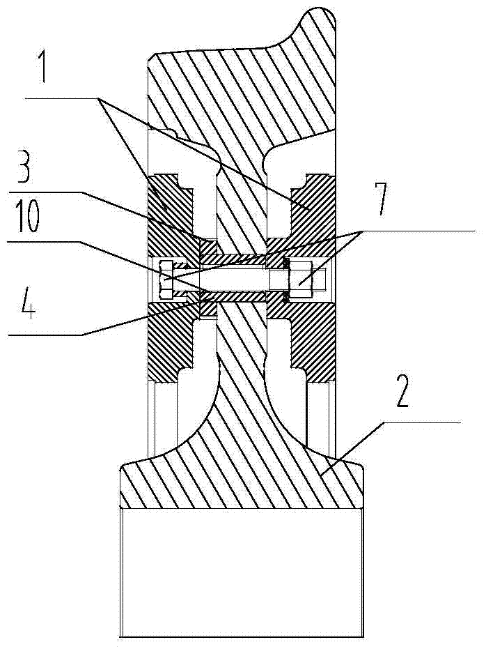 High-speed train wheel-mounted brake disc with slider structure and installation method