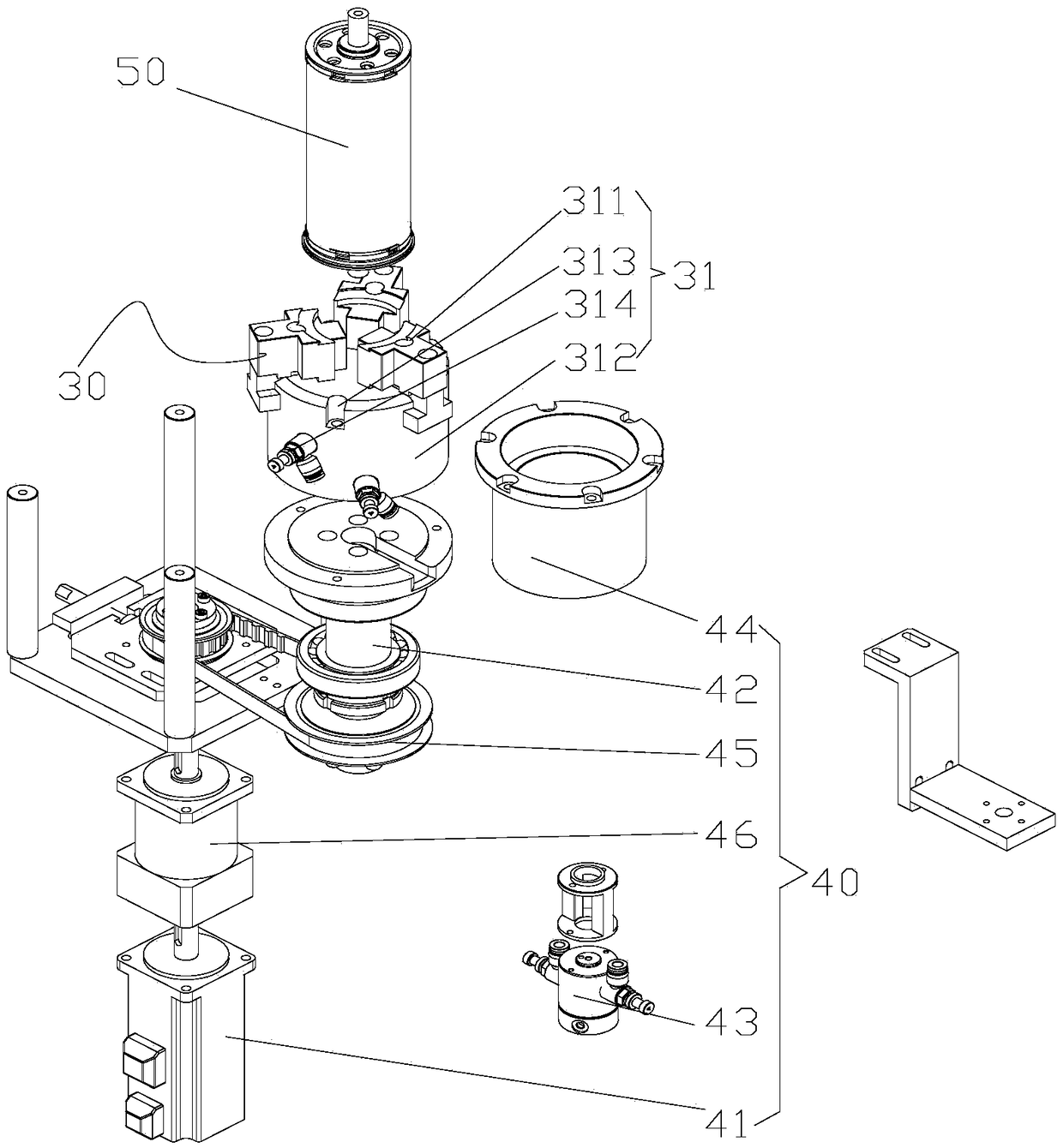 Clamp component and tape laminator with same