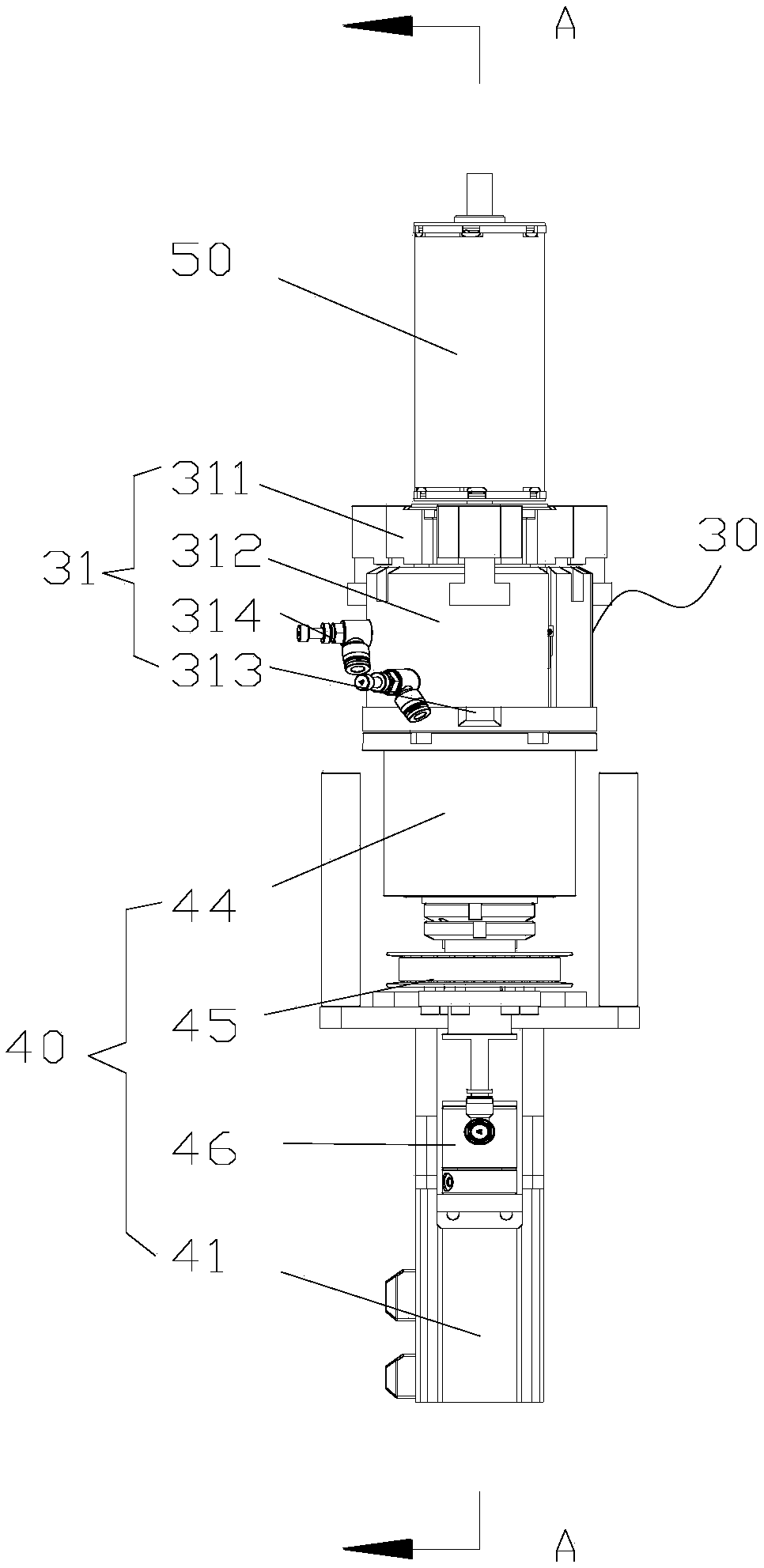 Clamp component and tape laminator with same