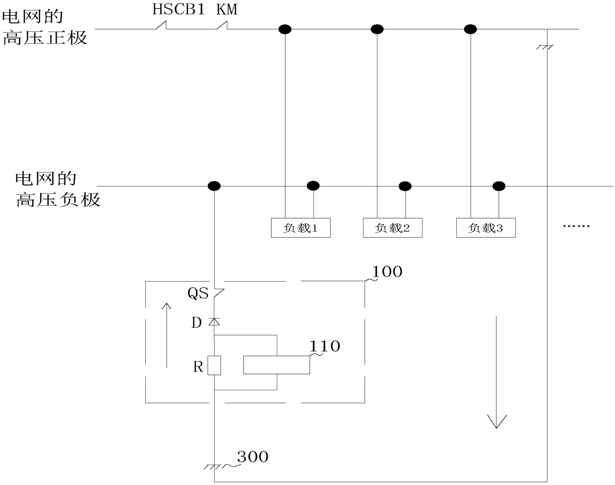 Train power supply system and leakage protection device thereof, and method thereof