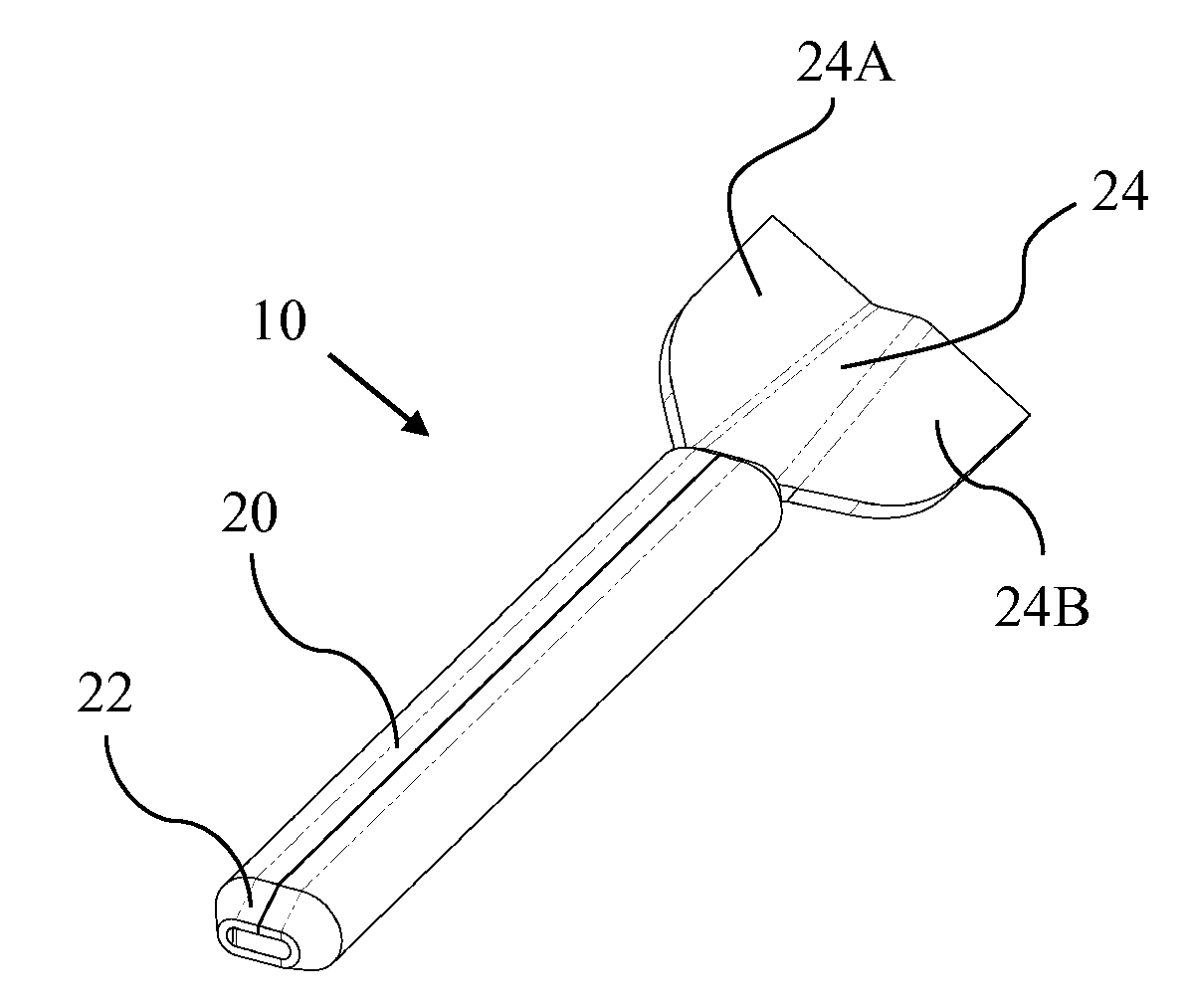 Two-Fin Stackable Flechette Having Two-Piece Construction