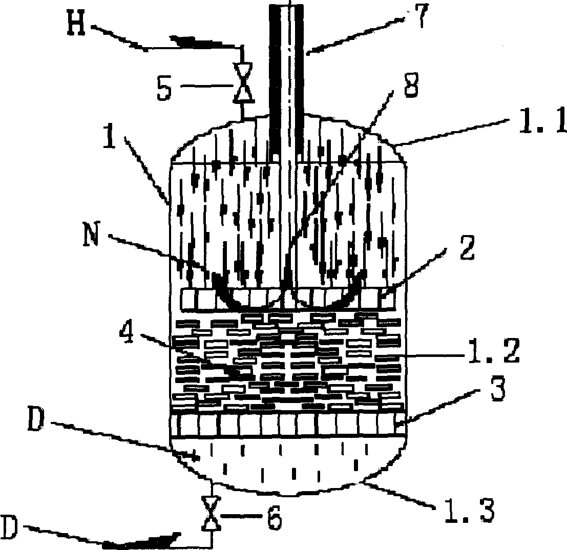 Device for desalination treating sea water with fibre cloth block