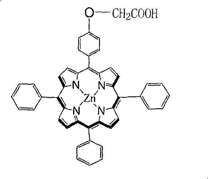 5-(4-phenoxyacetic acid)-10,15,20-triphenyl zinc porphyrin and preparation method thereof