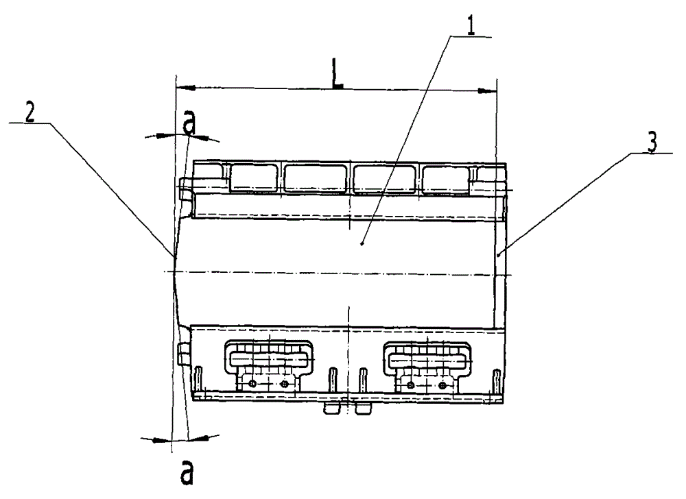 V-shaped geometric form of middle plate structure of middle groove