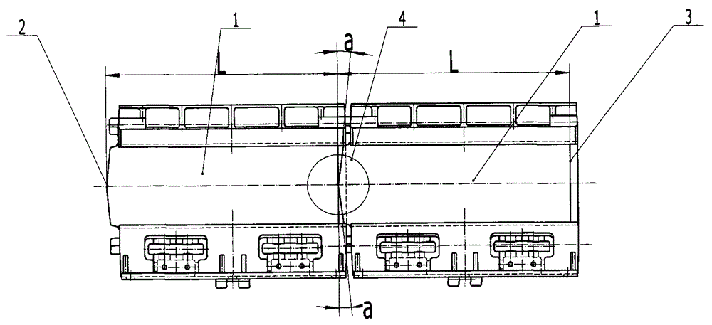 V-shaped geometric form of middle plate structure of middle groove