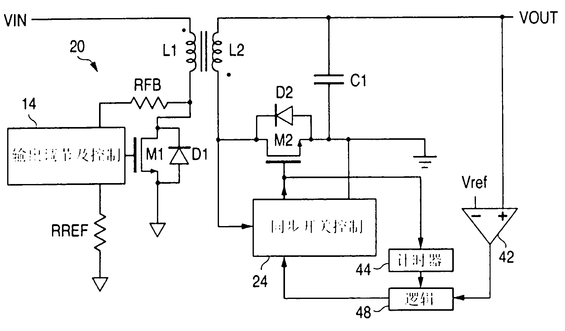 Flyback converter with primary side voltage sensing and overvoltage protection during low load operation