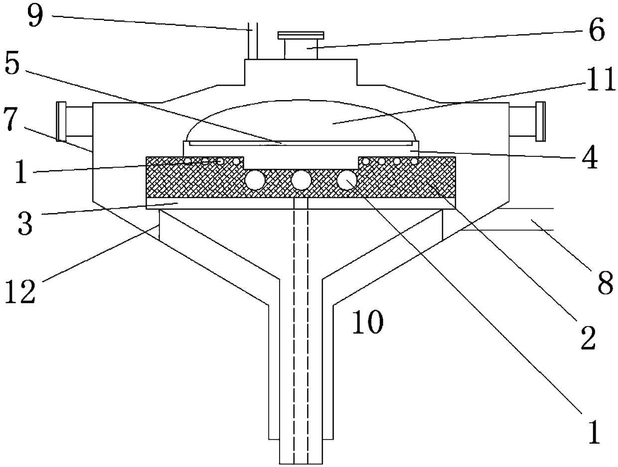 Substrate table system and method for improving growth uniformity of diamond film by using same