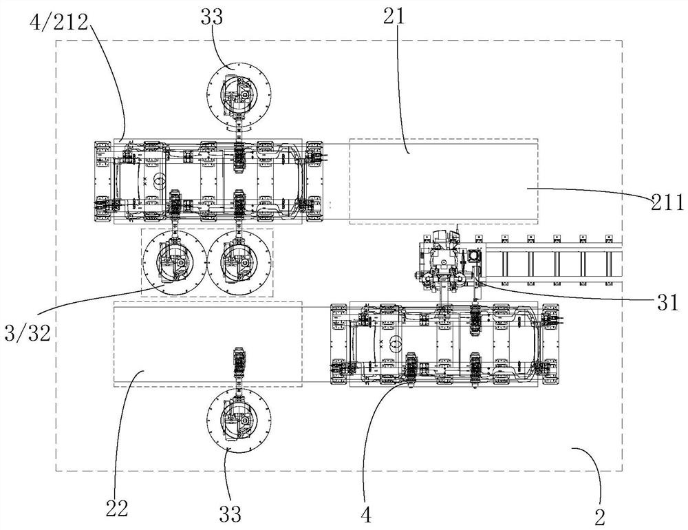 Welding production line and production process