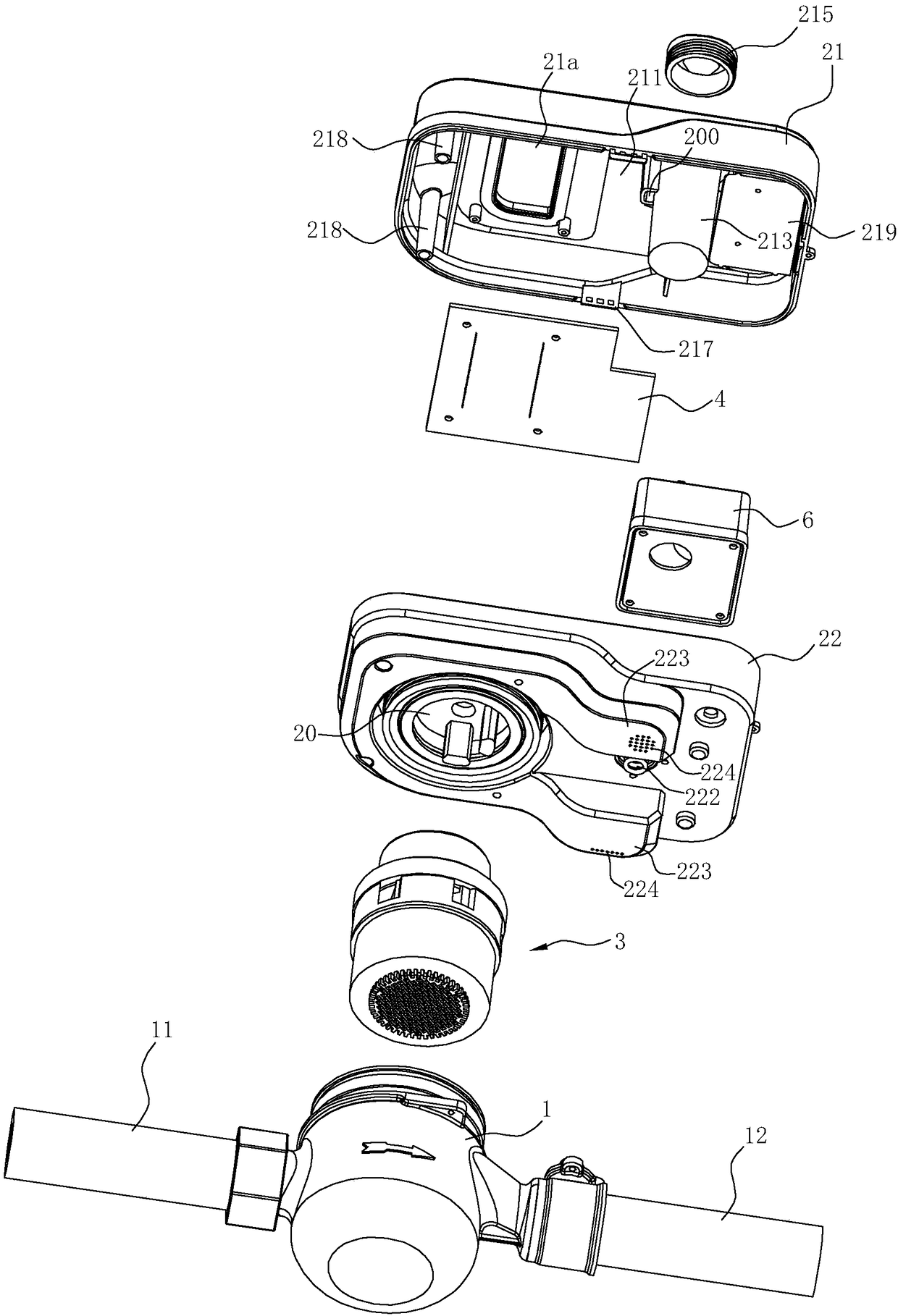 Electronic water meter with three-proof function