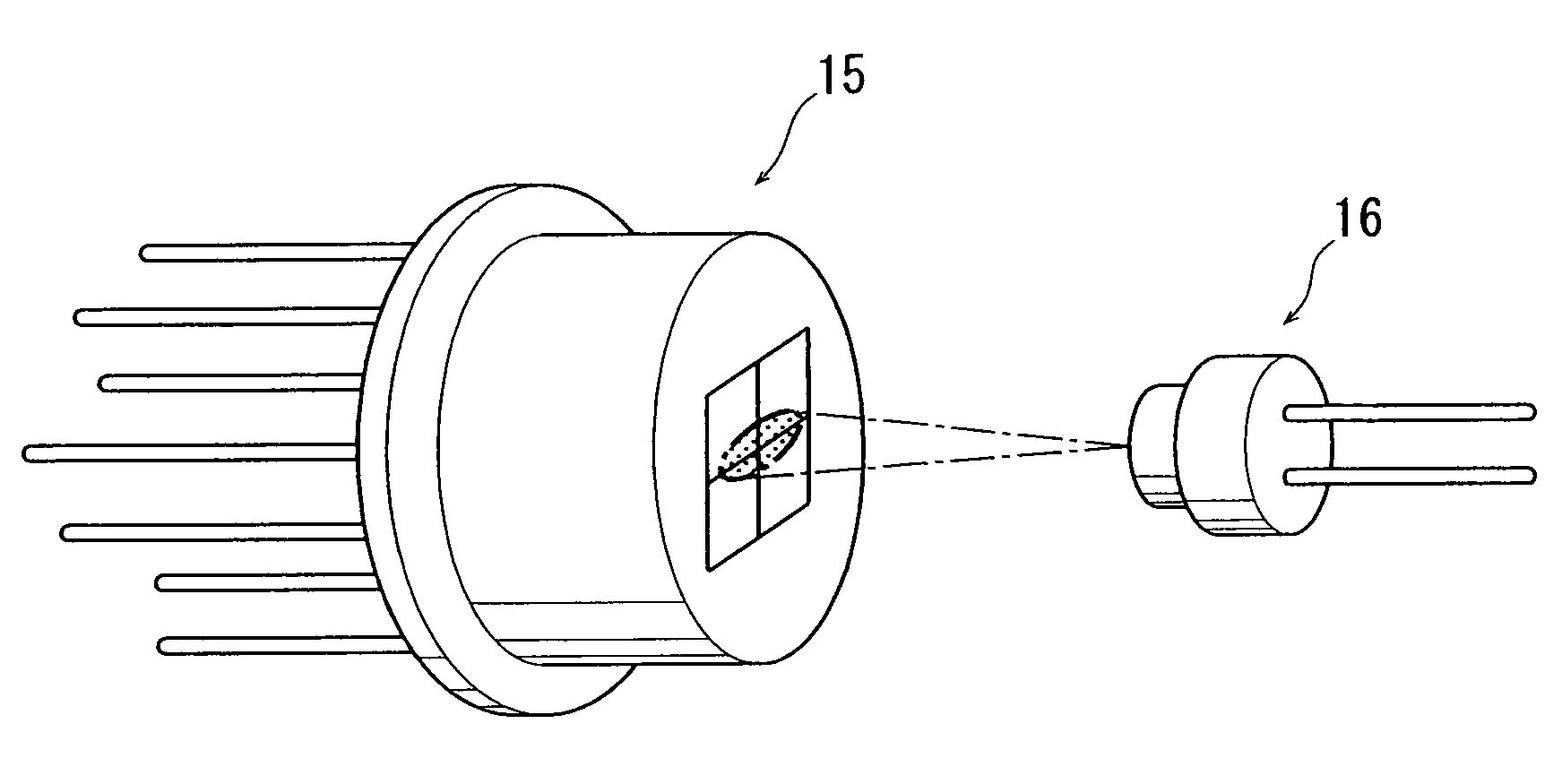 Optical displacement sensor and external force detecting device