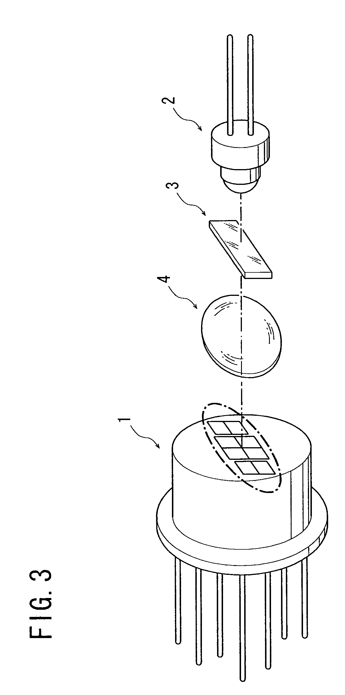 Optical displacement sensor and external force detecting device