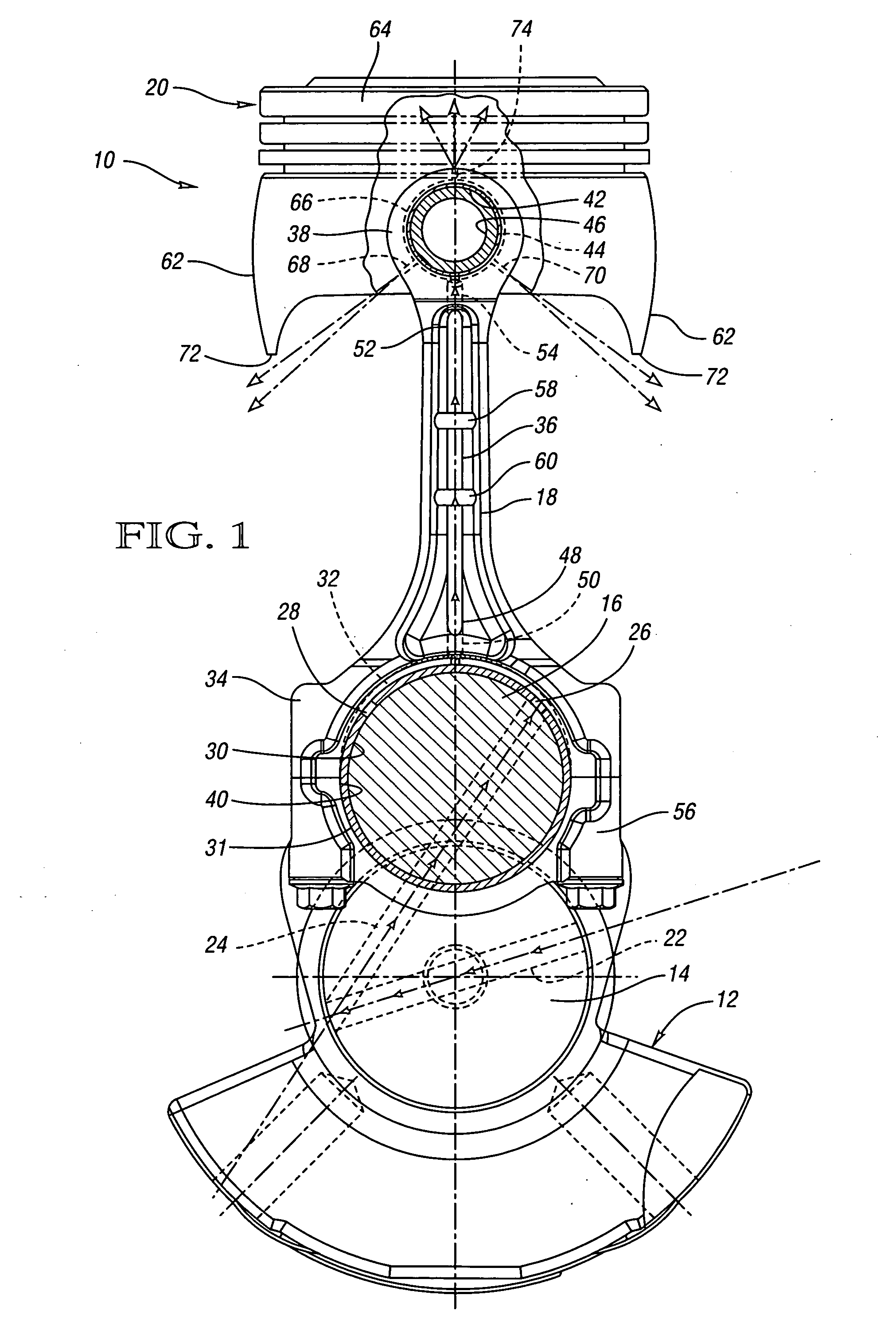 Connecting rod with lubricant tube