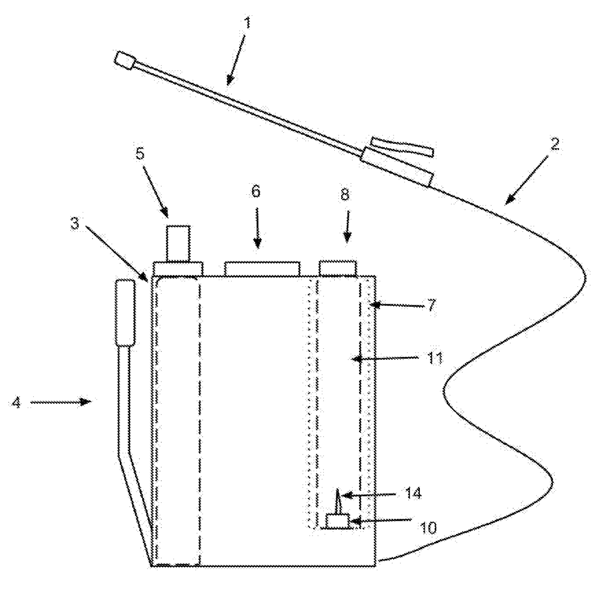 New micro spray backpack with independent mixture system through removable cartridge