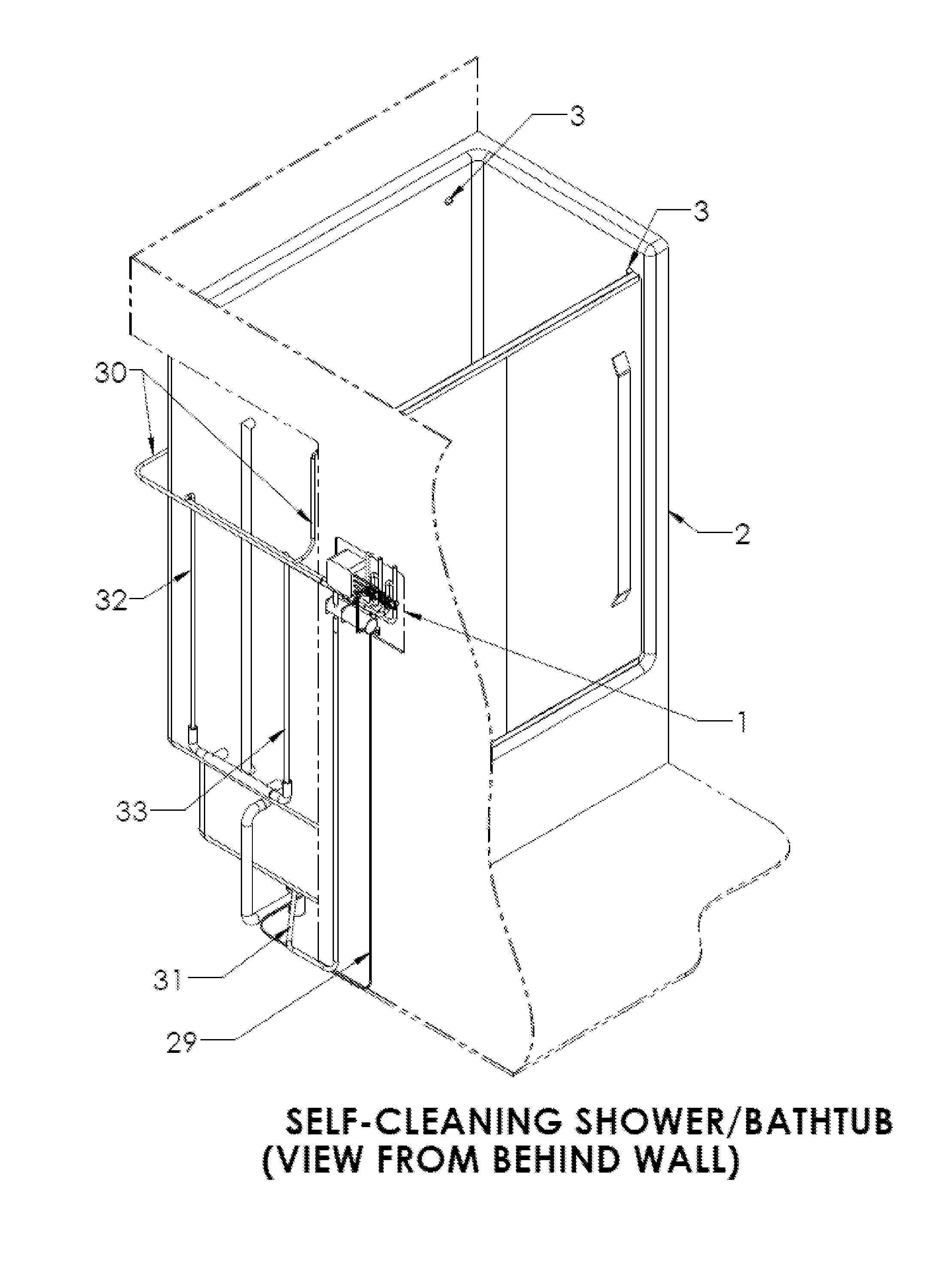 Devices to automate process for cleaning showers and bathtubs