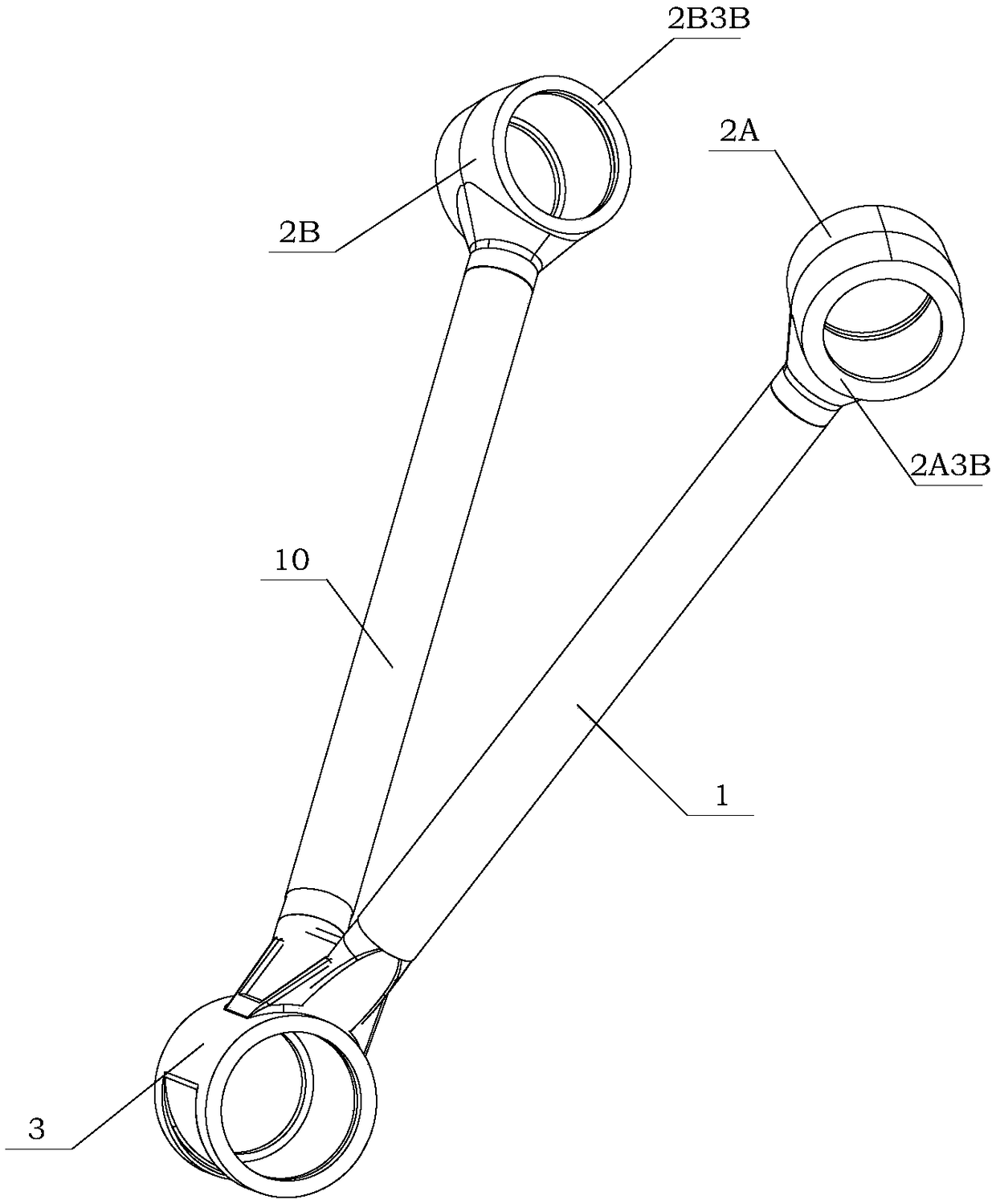 Aluminum alloy split V-shaped thrust rod and casting forming and friction stir welding matching method thereof