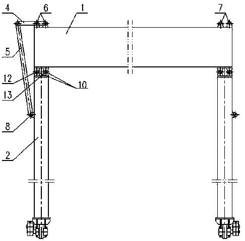 A combined end beam connection structure