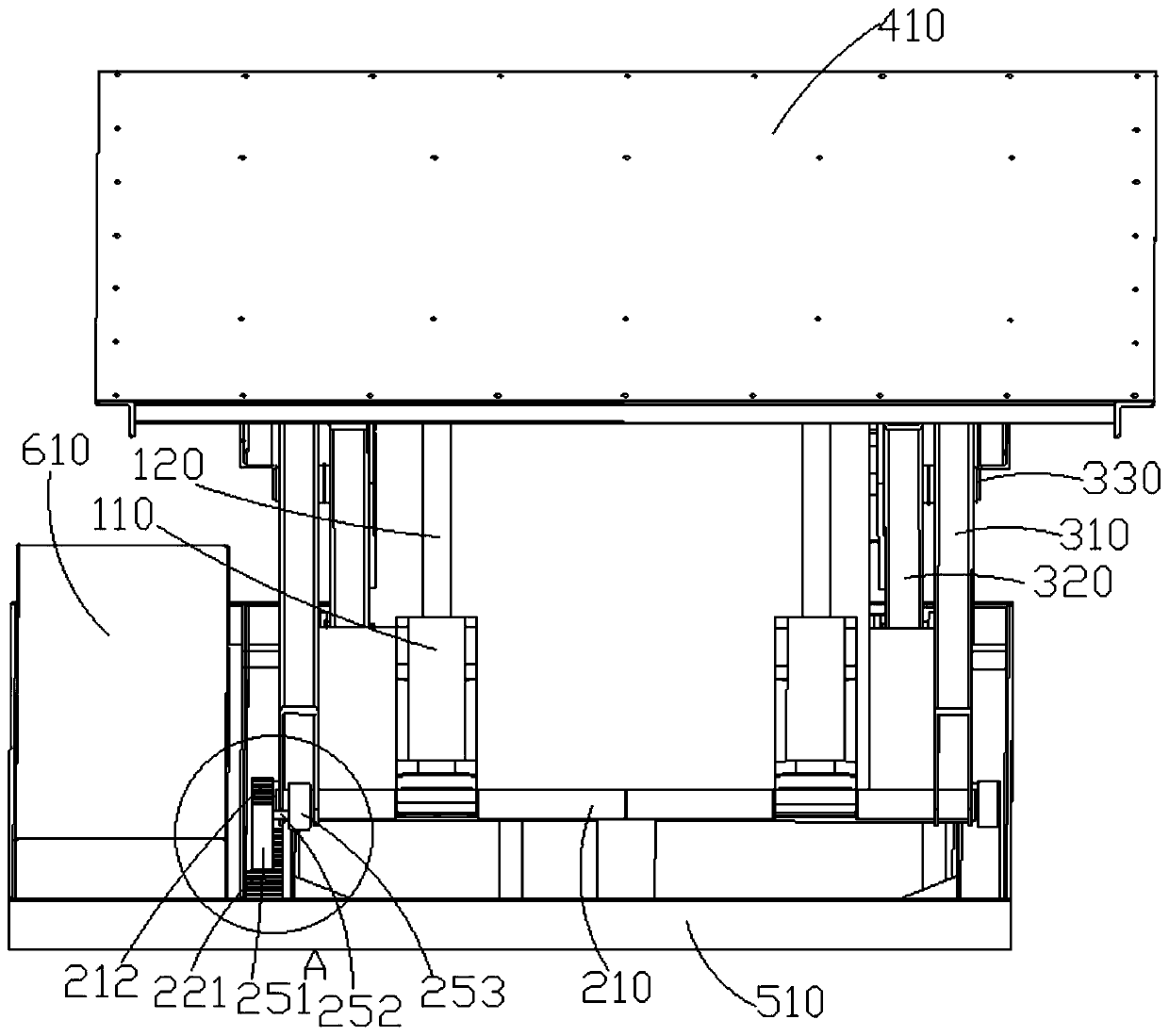 Anti-falling hydraulic lifting mechanism and device