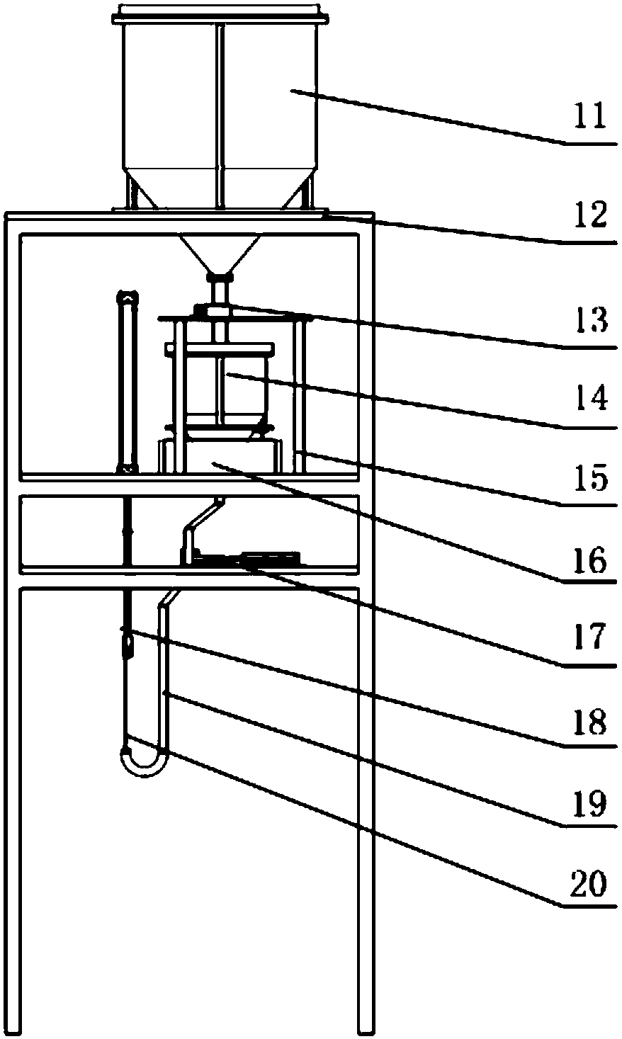 An automatic weighing and boxing device for powdery explosives