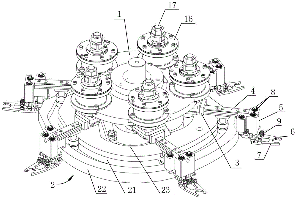 Opening and closing manipulator for bottle blowing machine