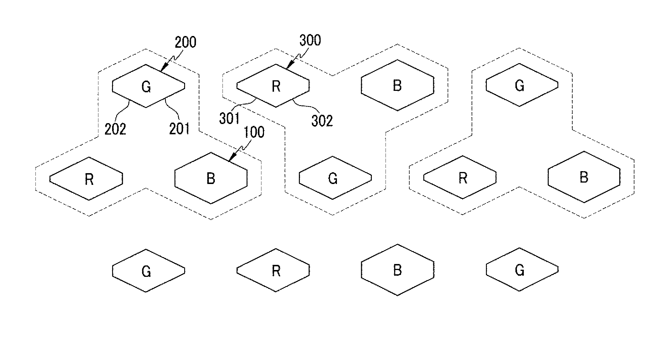 Pixel Arrangement Structure for Organic Light Emitting Diode Display