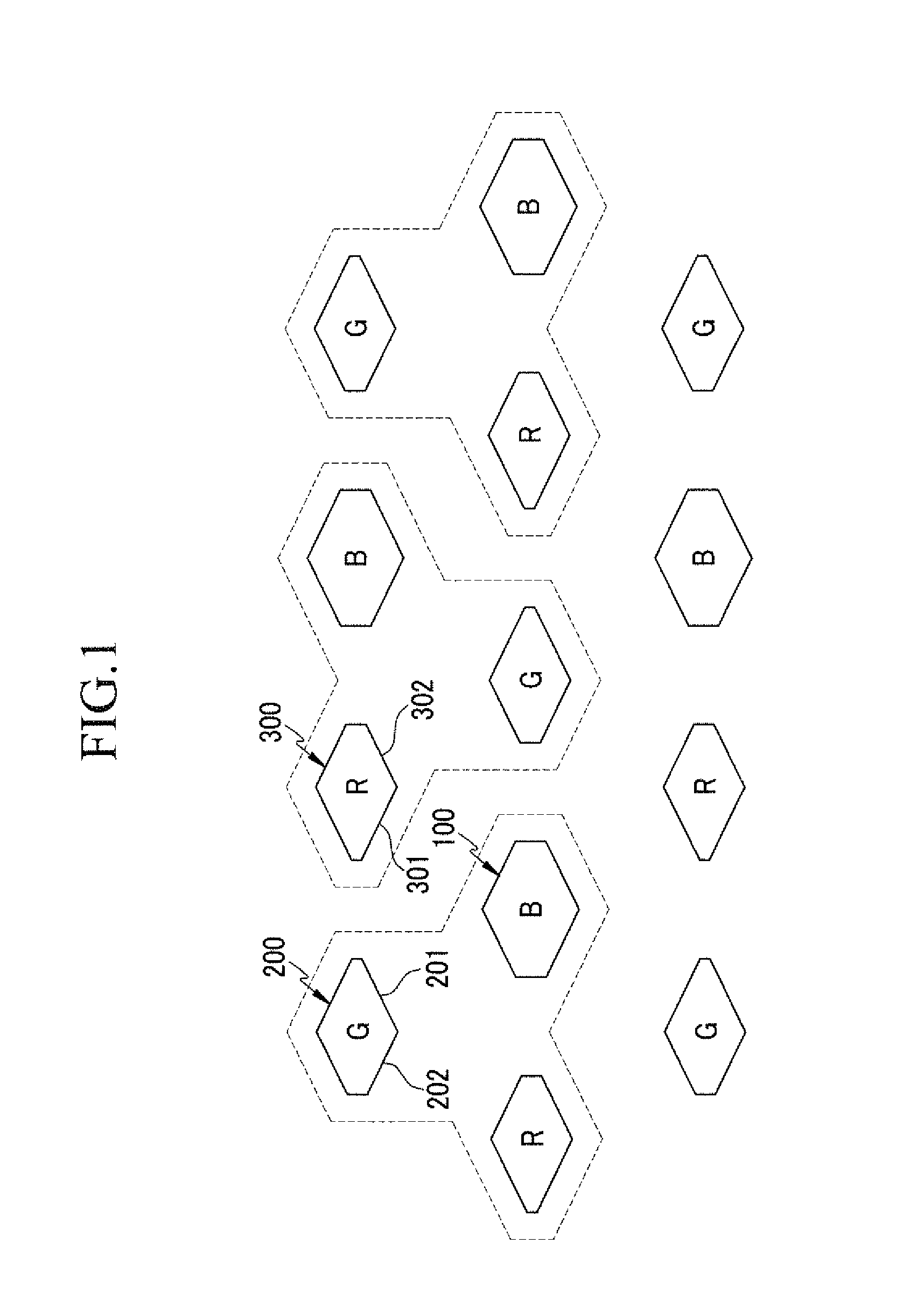 Pixel Arrangement Structure for Organic Light Emitting Diode Display