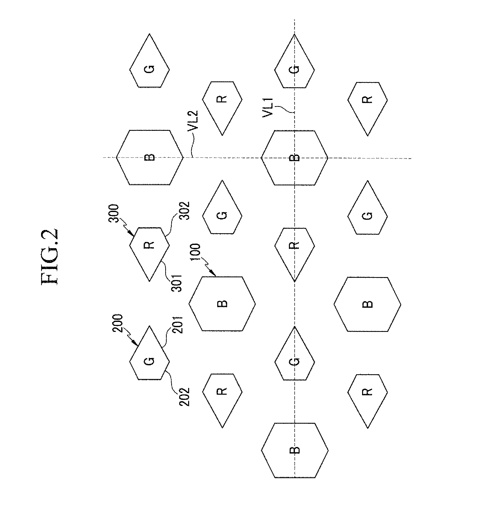 Pixel Arrangement Structure for Organic Light Emitting Diode Display