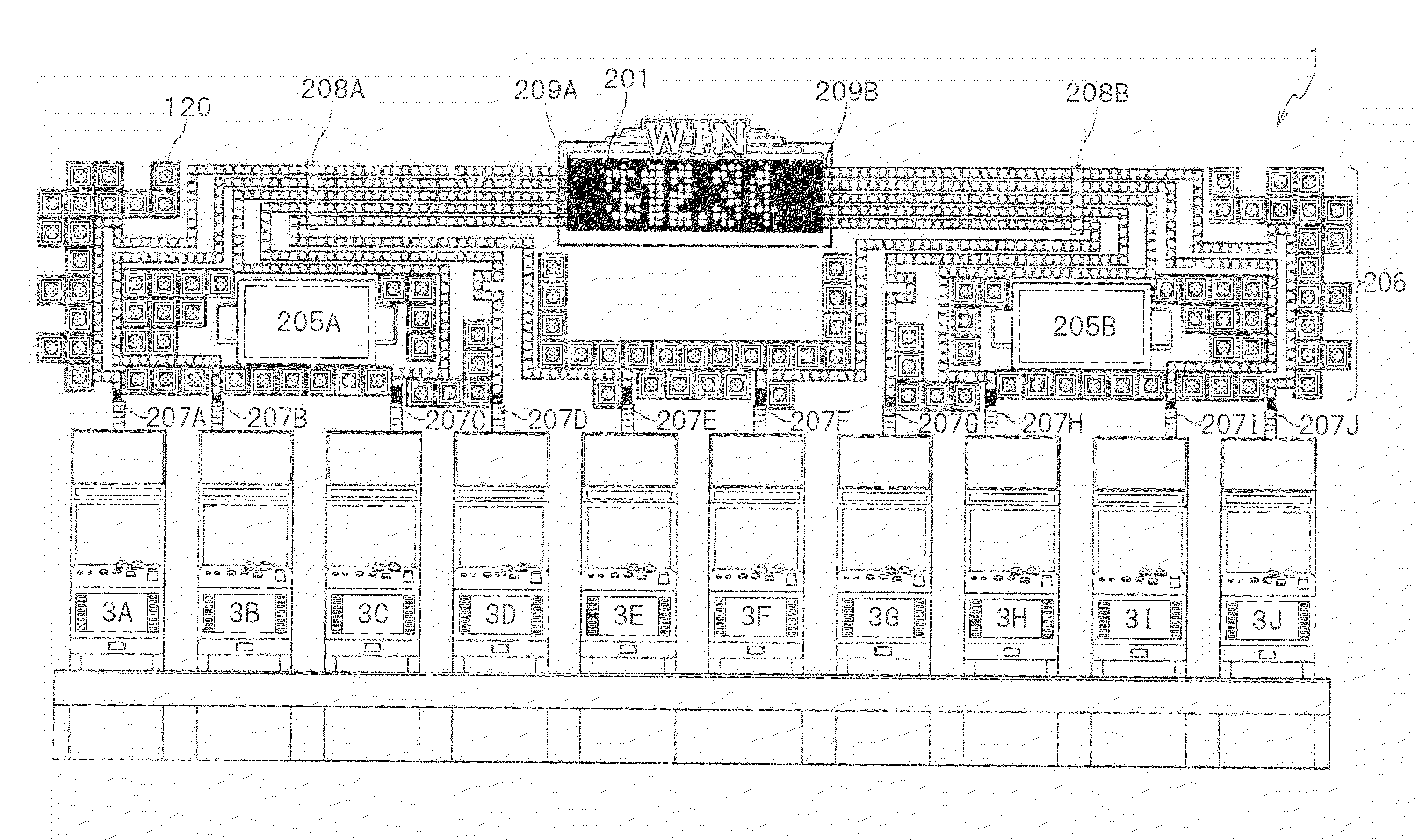 Lighting device using light-emitting diode and gaming machine including the lighting device