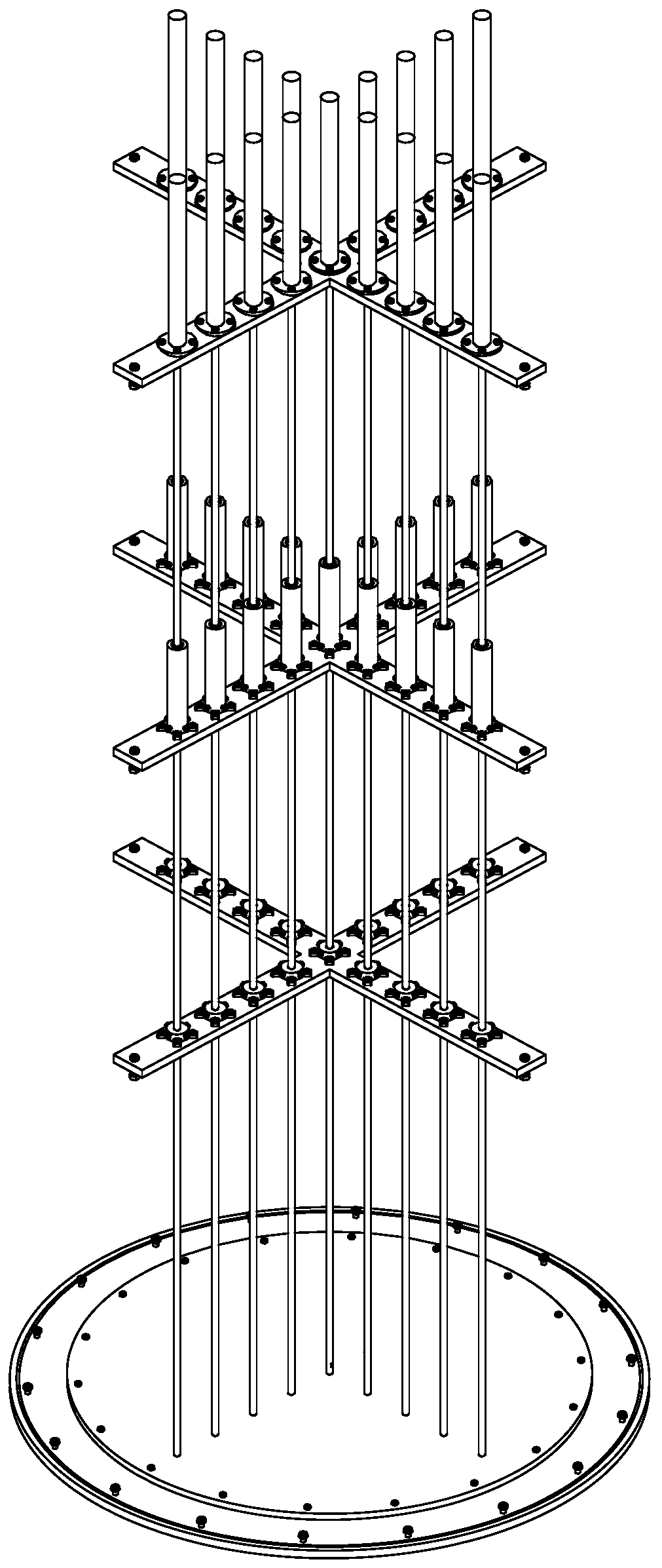 Cross array type underwater explosion pressure load spatial distribution measuring device and system