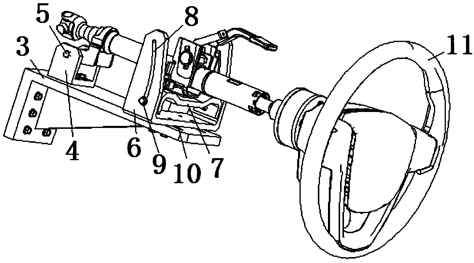 Dynamic impact test bed for automobile steering column