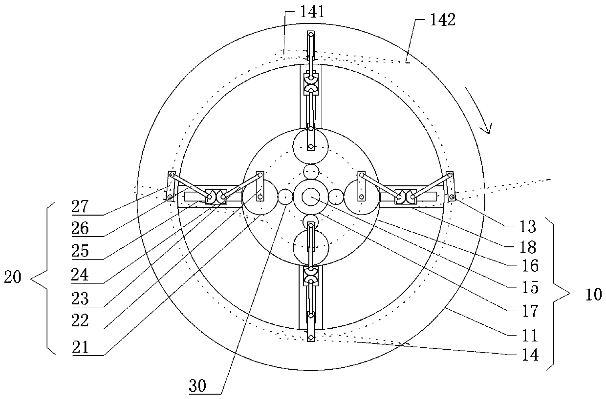 Front-rear rotary type flapping wing paddle