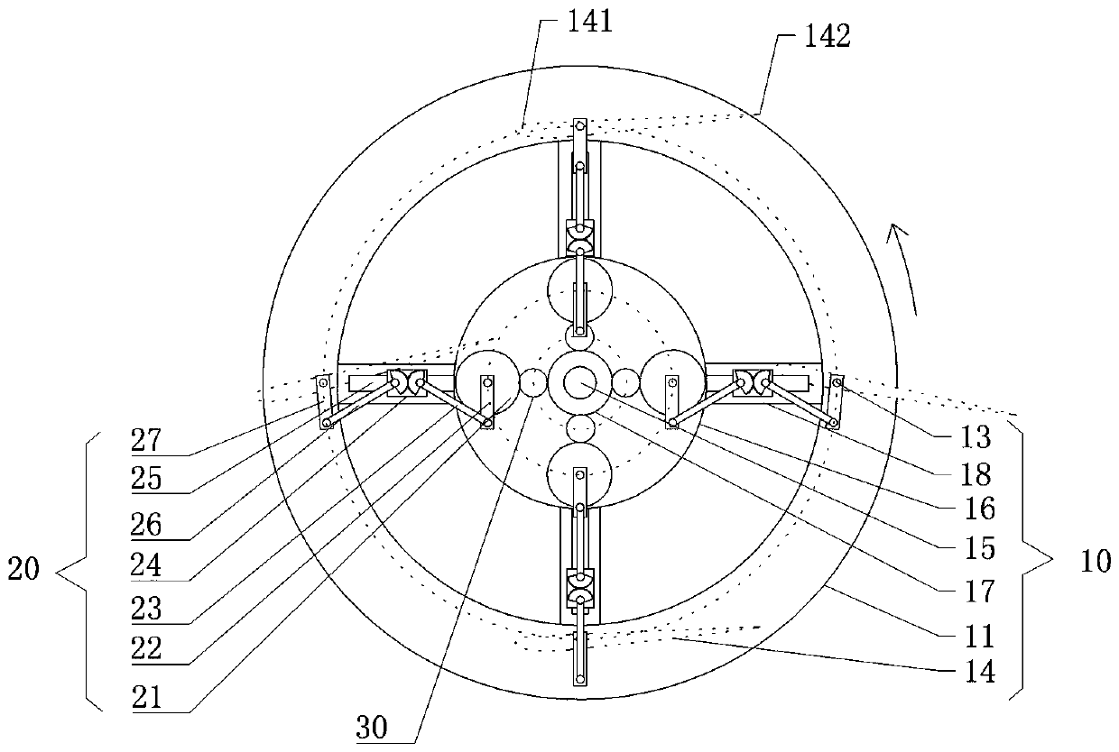 Front-rear rotary type flapping wing paddle