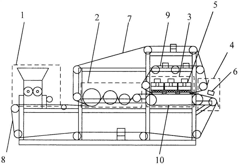 Squeezing method of continuous deep dehydration equipment