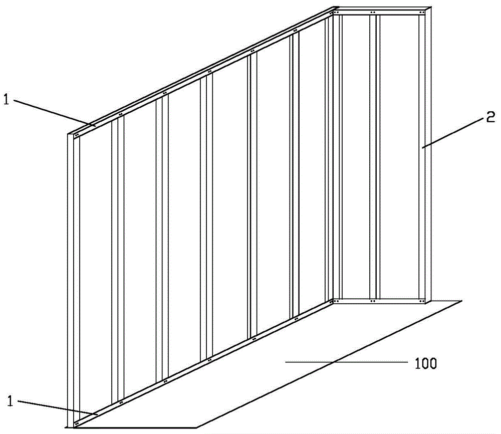 Indoor seamlessly-spliced secondary light partition wall system and rapid construction method of partition wall