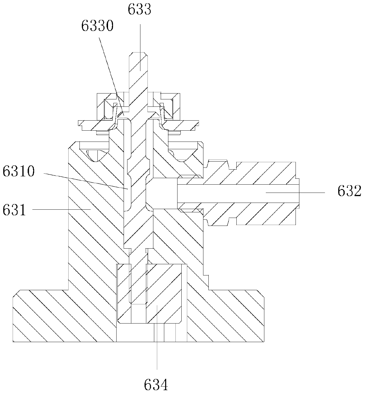 Glue dispensing device for hole wall