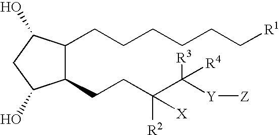 Compositions and methods for treating hair loss using C16-C20 aromatic tetrahydro prostaglandins