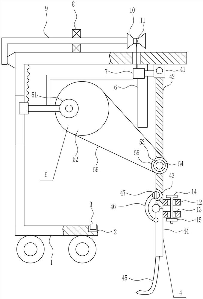 A street trench dredging device for natural gas pipeline laying