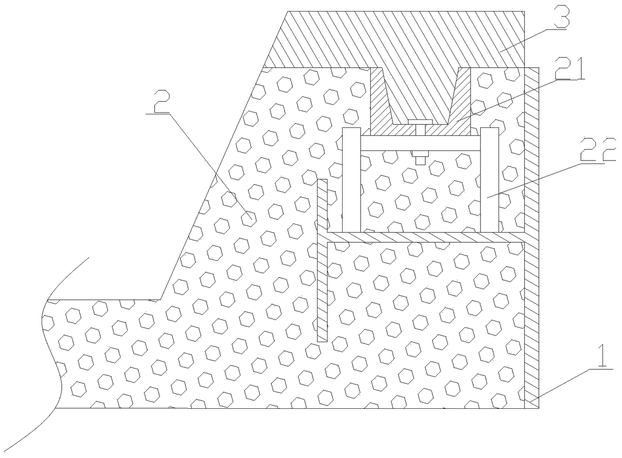 A melting furnace threshold for casting and rolling and its manufacturing method