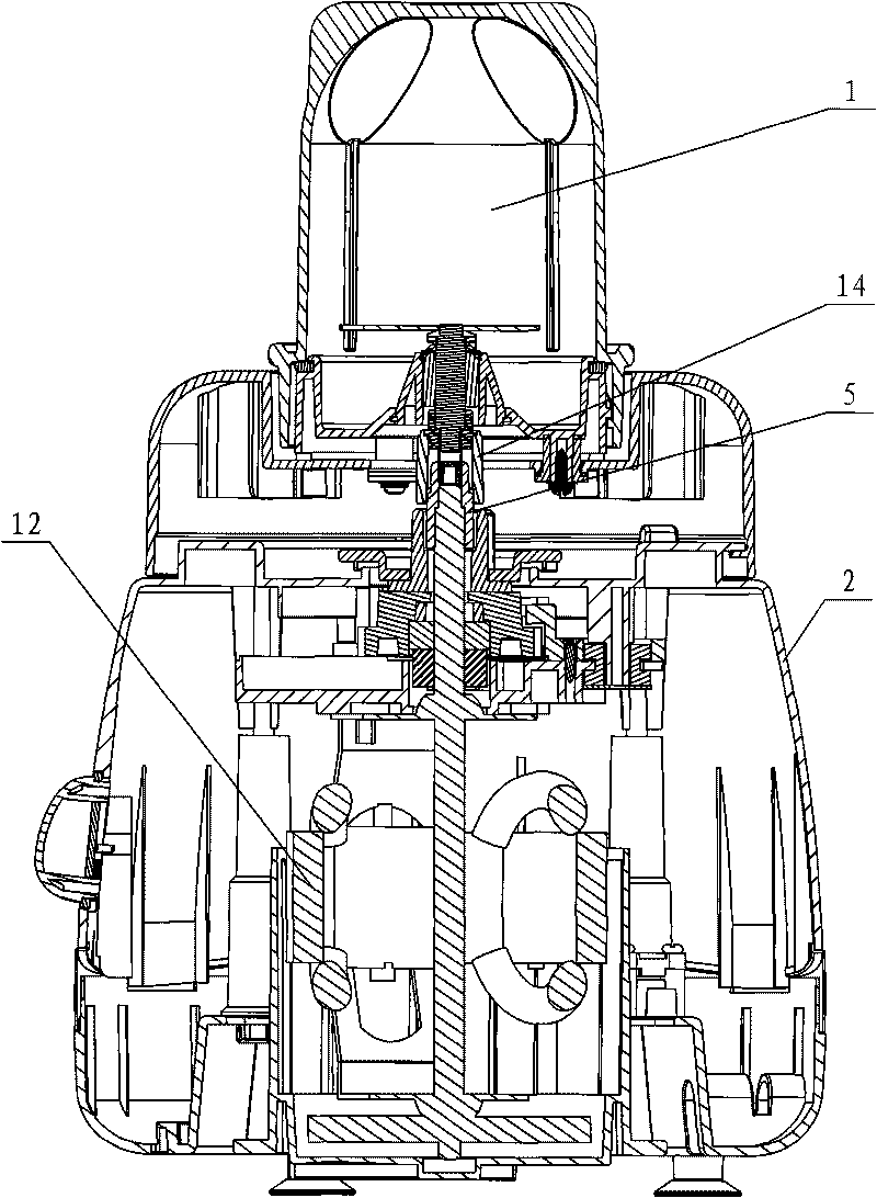 Coaxial two-speed food processor