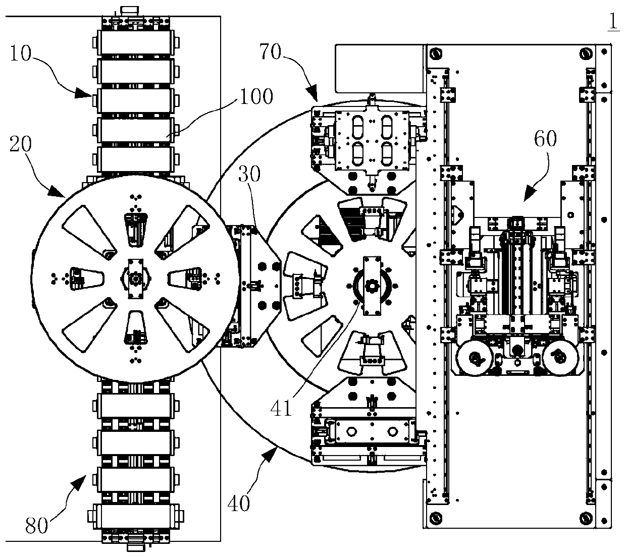 Battery cell rubberizing and rolling device