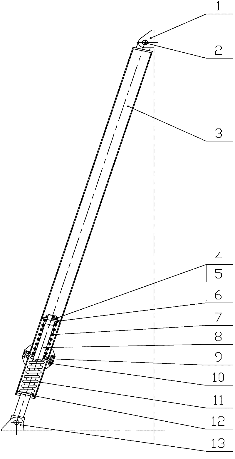 Three-fulcrum anti-overturning protecting device for pile frame