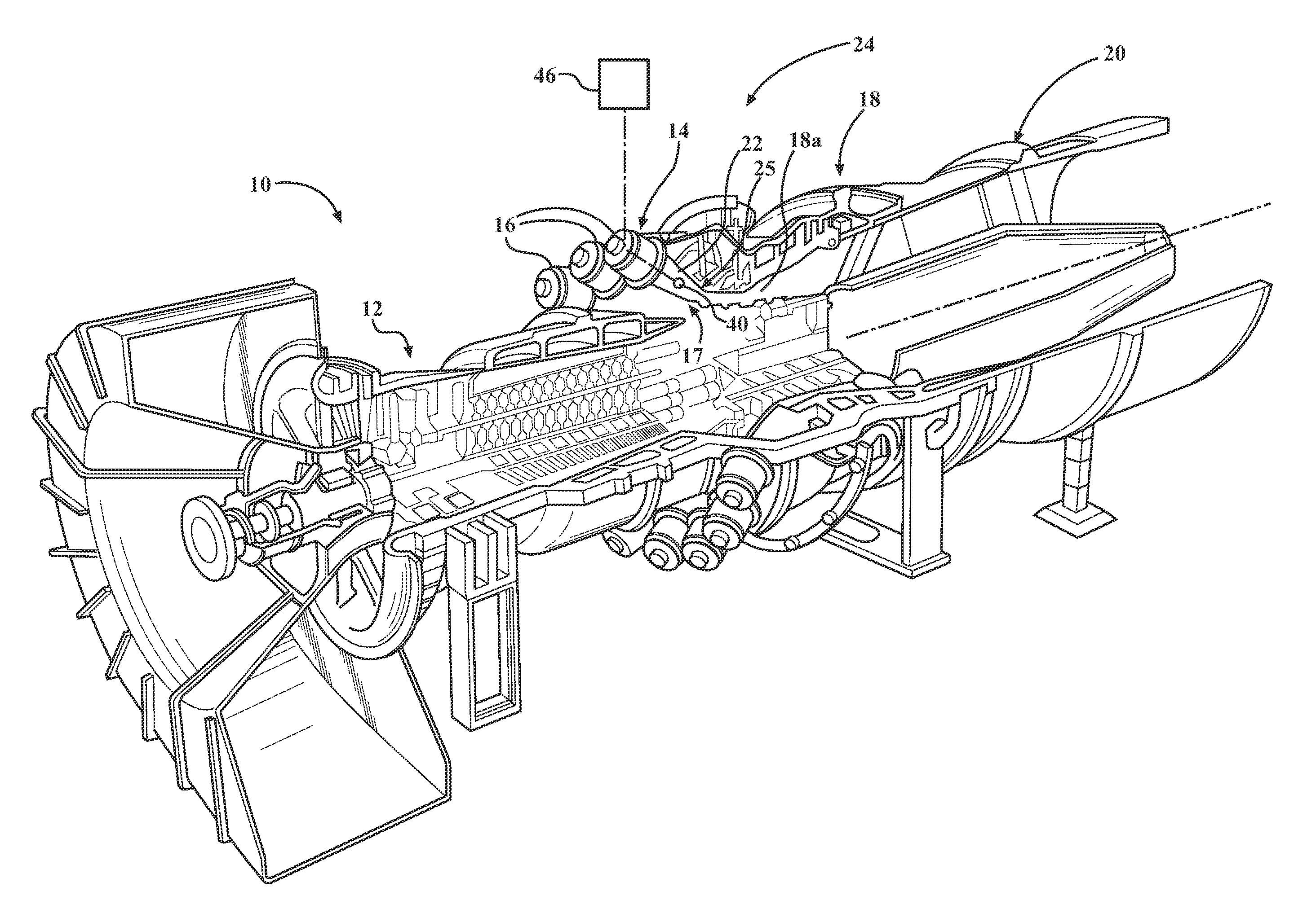 Acoustic transducer in system for gas temperature measurement in gas turbine engine