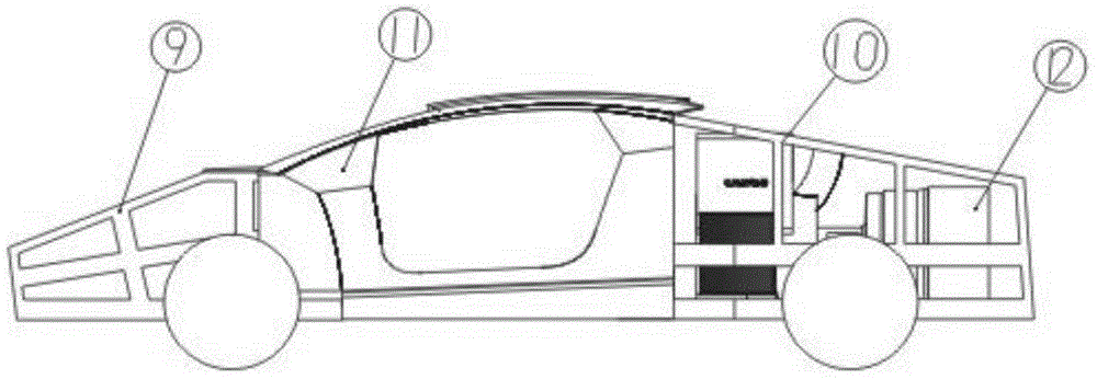 Mid-engine incremental stroke electric vehicle