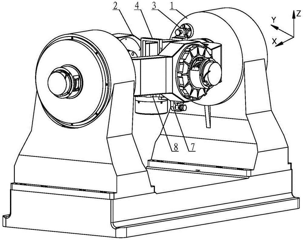 Device and method for realizing single-axis of three-axis turntable