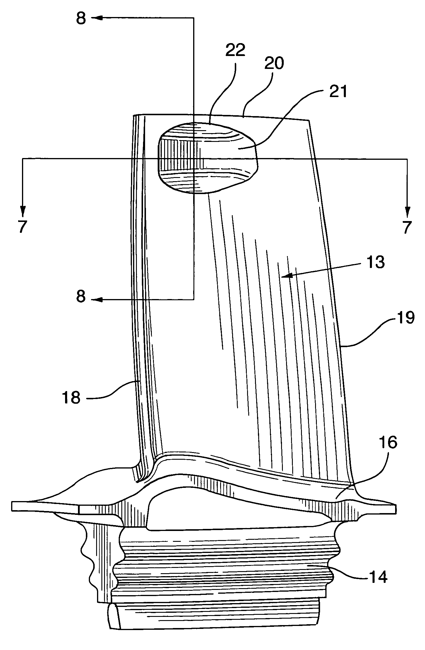 Turbine blade dimple