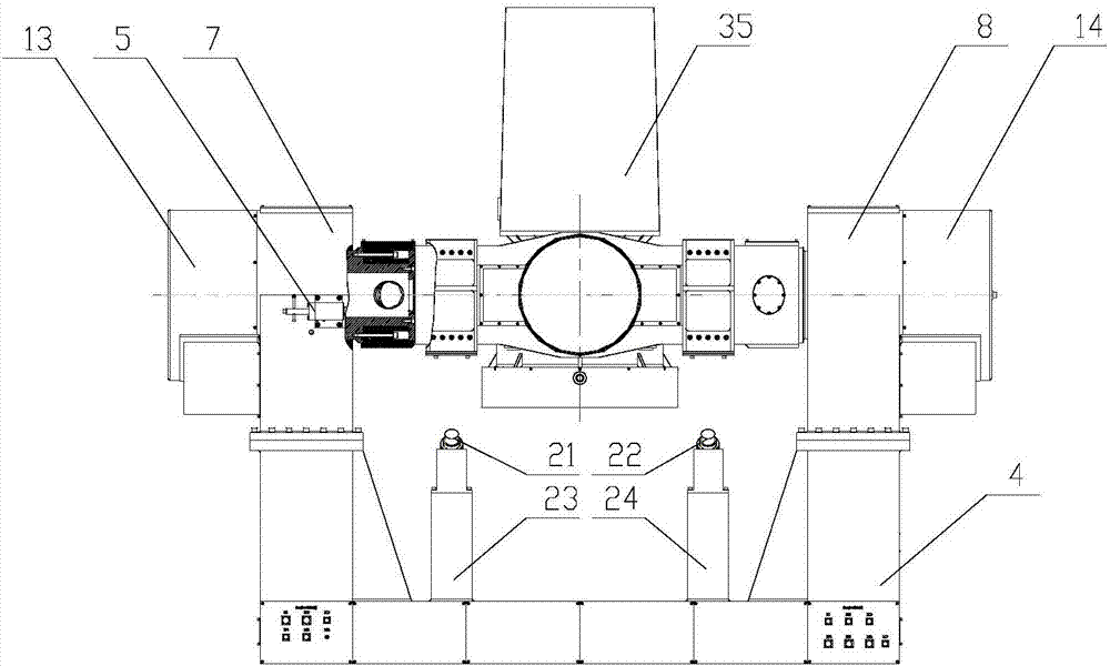 Hollow high-precision three-axis horizontal turntable in heavy load