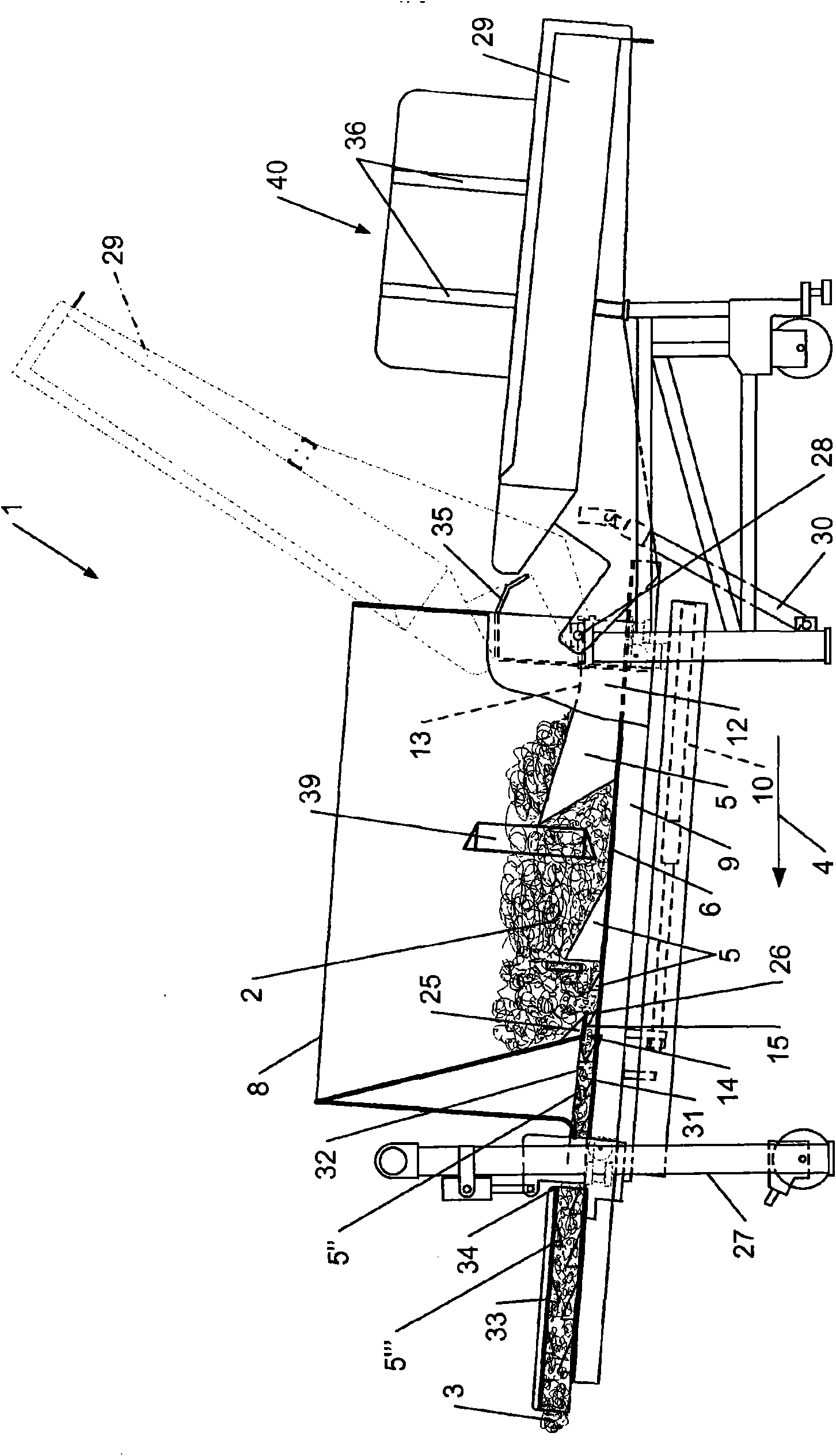 Device for loading machines handling bulk materials