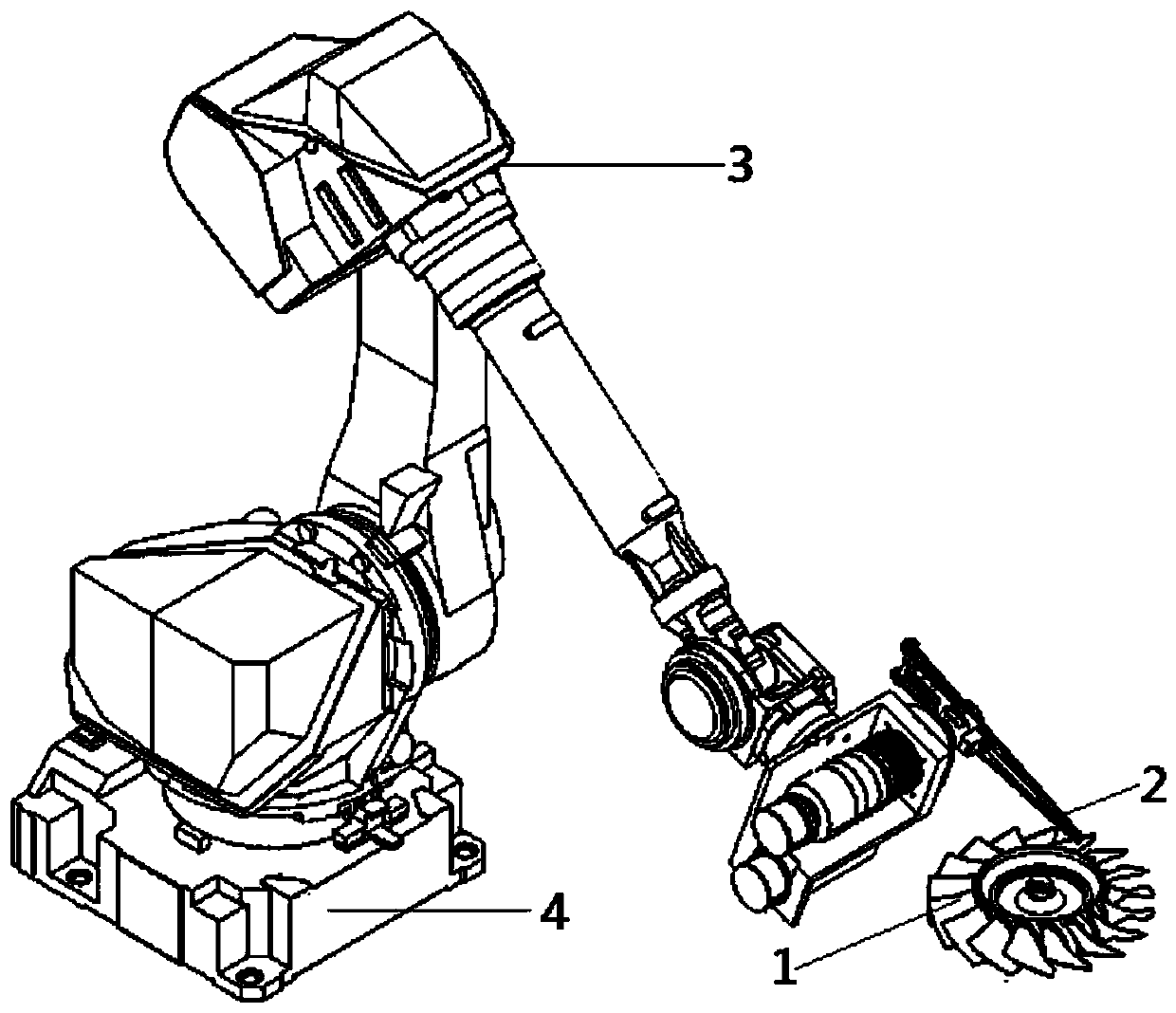 Complex curved surface robot abrasive belt variable feeding self-adaptive grinding method and equipment